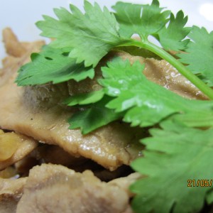 Stir-fry Pork Strips with Cucumber Sauce