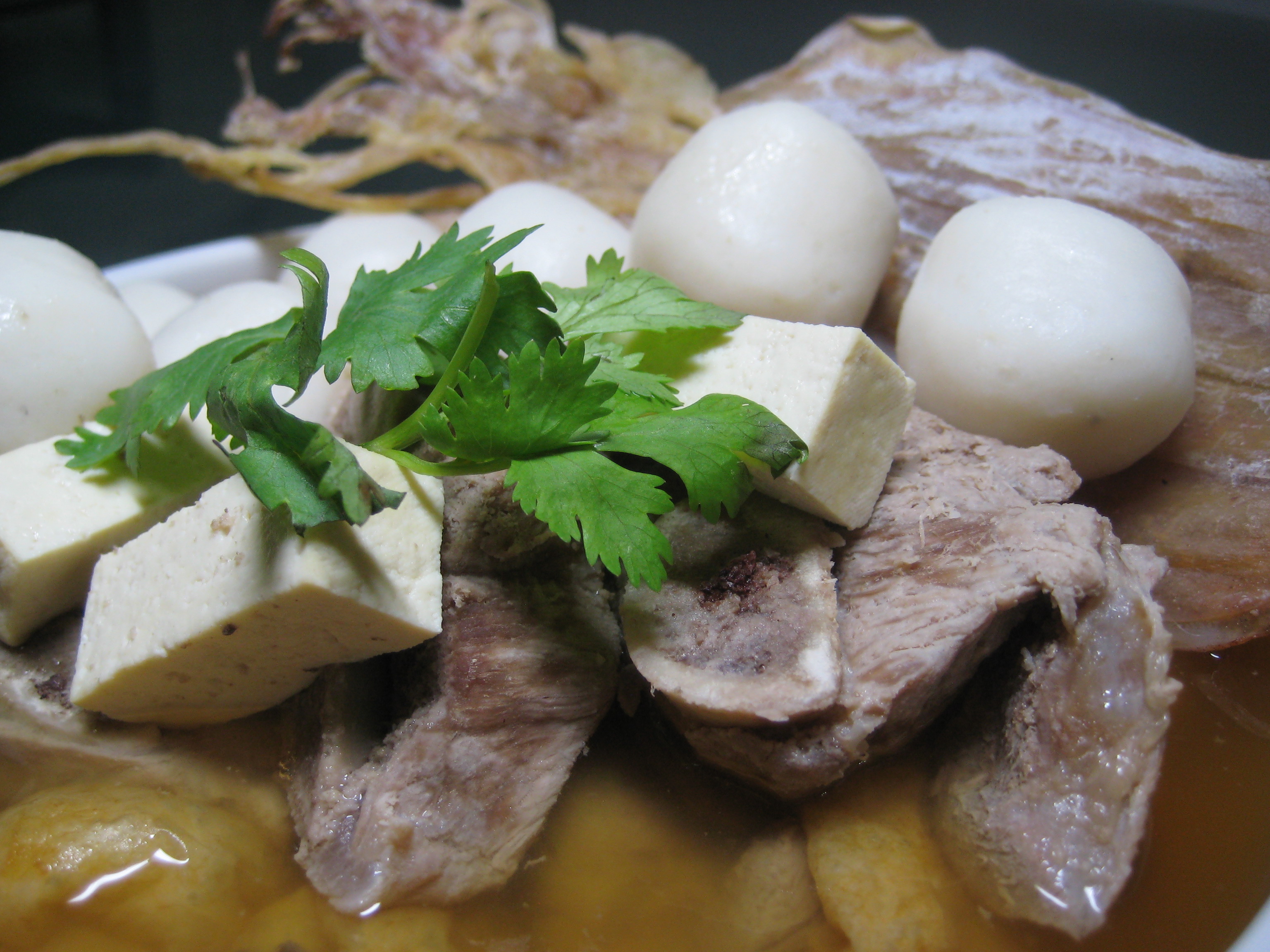 Dried Cuttlefish Fish Ball Pork Soup