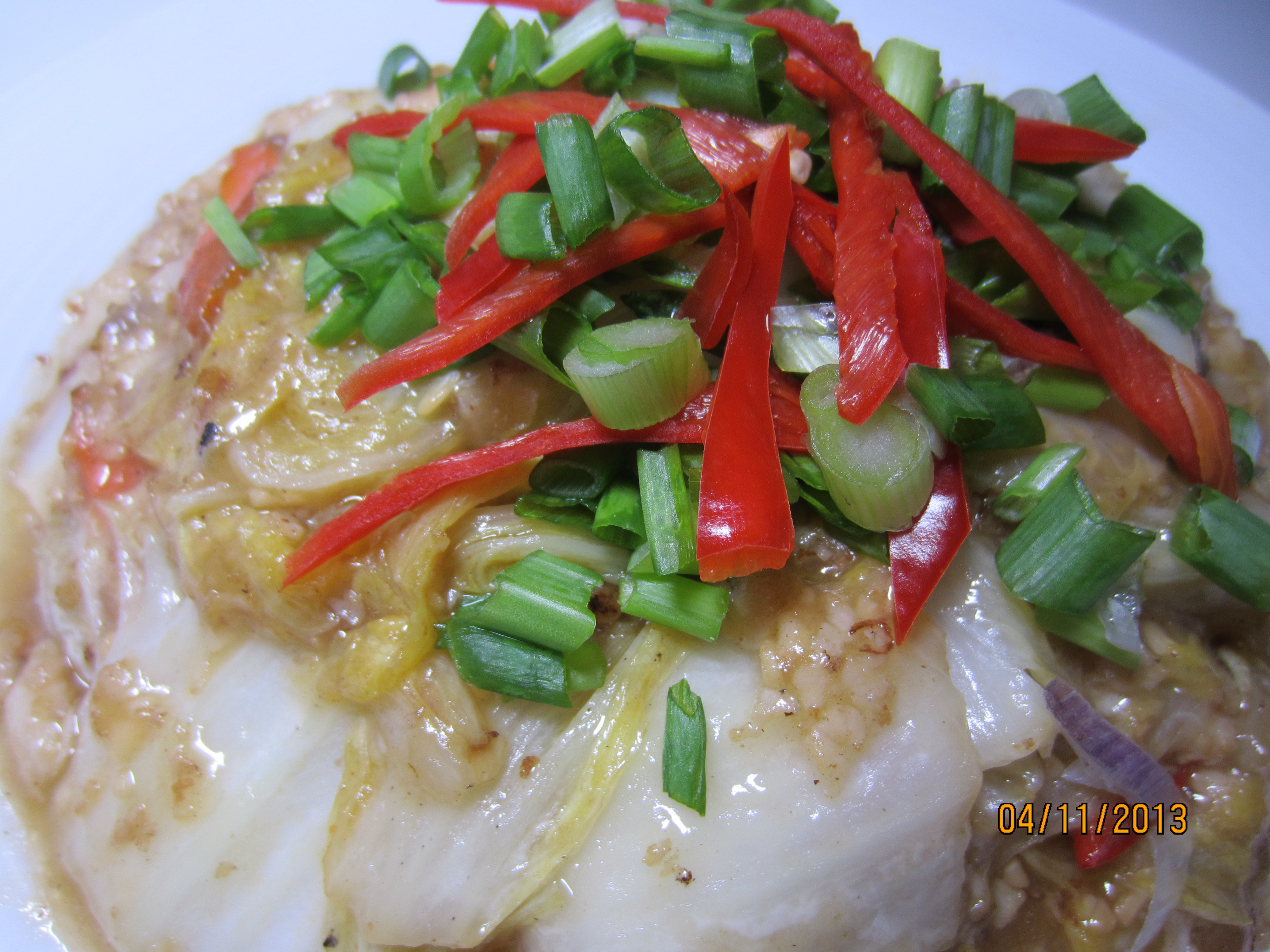 Braised Cabbage with Fish paste